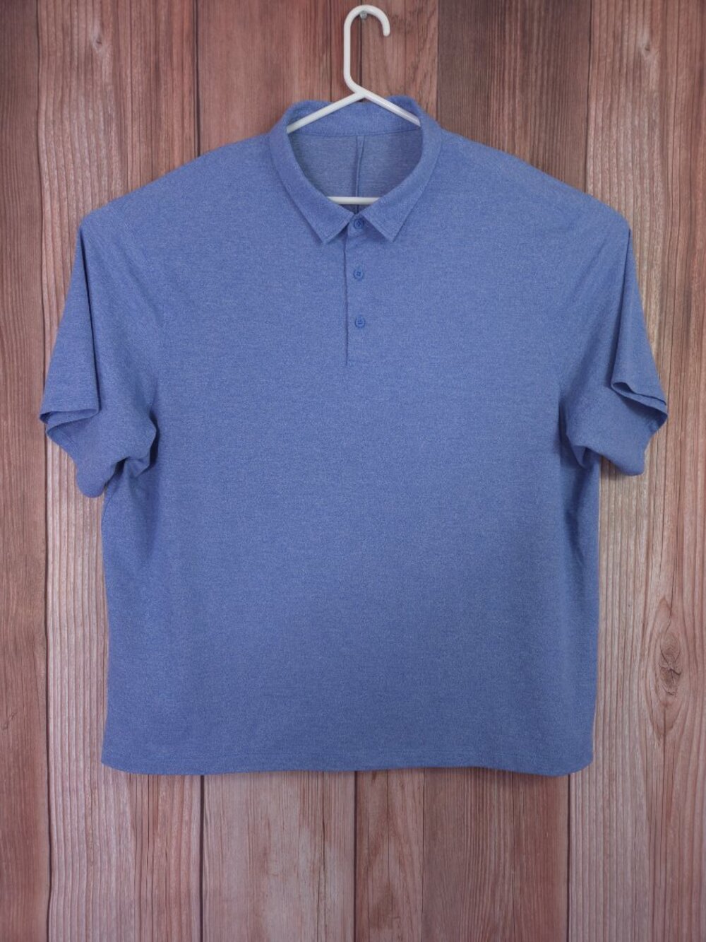 Lululemon Mens 4XL Evolution Short Sleeve Polo Shirt Performance Wicking Blue